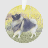 Keeshond Aspen Painting - Cute Original Dog Art Ornament (voorkant)