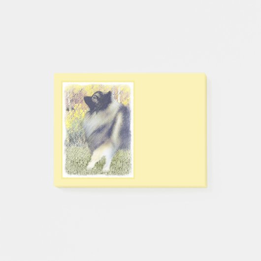Keeshond Aspen Painting - Cute Original Dog Art Post-it® Notes (Voorkant)