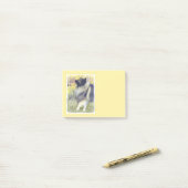 Keeshond Aspen Painting - Cute Original Dog Art Post-it® Notes (Op bureau)