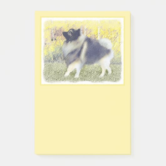 Keeshond Aspen Painting - Cute Original Dog Art Post-it® Notes (Voorkant)