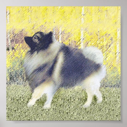 Keeshond Aspen Painting - Cute Original Dog Art Poster (Voorkant)