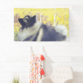 Keeshond Aspen Painting - Cute Original Dog Art Spandoek (Insitu)