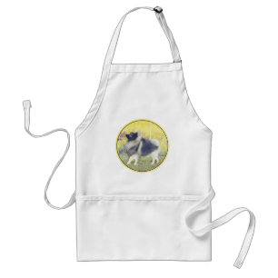 Keeshond Aspen Painting - Cute Original Dog Art Standaard Schort
