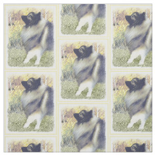 Keeshond Aspen Painting - Cute Original Dog Art Stof