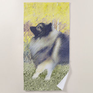 Keeshond Aspen Painting - Cute Original Dog Art Strandlaken