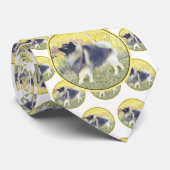 Keeshond Aspen Painting - Cute Original Dog Art Stropdas (Opgerold)