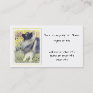 Keeshond Aspen Painting - Cute Original Dog Art Visitekaartje