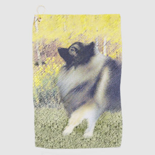 Keeshond Aspen Schilderij - Mooie Originele Honden Golfhanddoek
