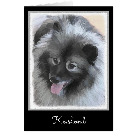 Keeshond Bailey Painting - Cute Original Dog Art (Voorkant)