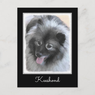 Keeshond Bailey Painting - Cute Original Dog Art Briefkaart