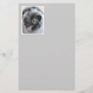 Keeshond Bailey Painting - Cute Original Dog Art Briefpapier