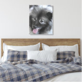 Keeshond Bailey Painting - Cute Original Dog Art Canvas Afdruk (Insitu (Slaapkamer))