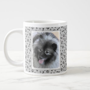 Keeshond Bailey Painting - Cute Original Dog Art Grote Koffiekop