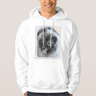 Keeshond Bailey Painting - Cute Original Dog Art Hoodie