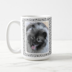 Keeshond Bailey Painting - Cute Original Dog Art Koffiemok