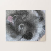 Keeshond Bailey Painting - Cute Original Dog Art Legpuzzel (Horizontaal)
