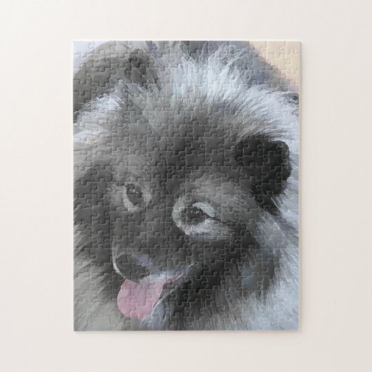 Keeshond Bailey Painting - Cute Original Dog Art Legpuzzel (Verticaal)