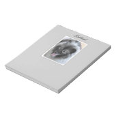 Keeshond Bailey Painting - Cute Original Dog Art N Notitieblok (Linkerzijde)