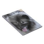 Keeshond Bailey Painting - Cute Original Dog Art Notitieboek (Rechterzijde)