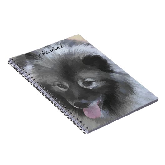 Keeshond Bailey Painting - Cute Original Dog Art Notitieboek (Rechterzijde)