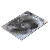 Keeshond Bailey Painting - Cute Original Dog Art Notitieboek (Linkerzijde)