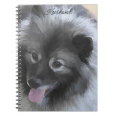 Keeshond Bailey Painting - Cute Original Dog Art Notitieboek (Voorkant)