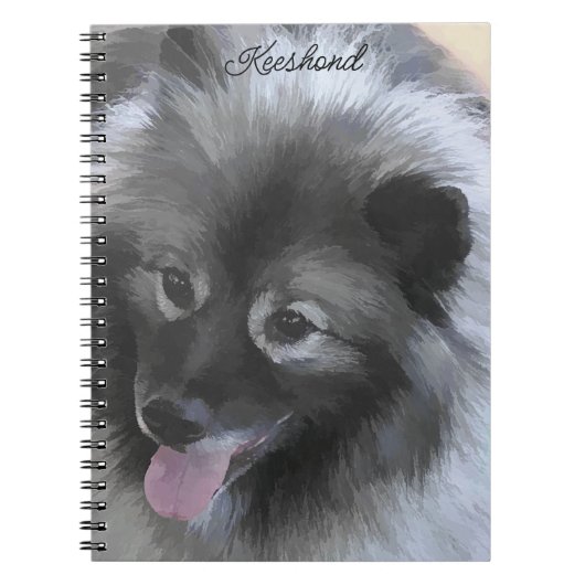 Keeshond Bailey Painting - Cute Original Dog Art Notitieboek (Voorkant)