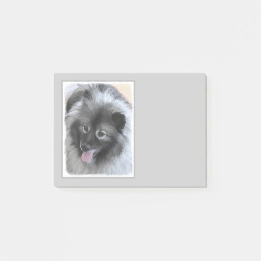 Keeshond Bailey Painting - Cute Original Dog Art Post-it® Notes (Voorkant)