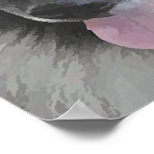 Keeshond Bailey Painting - Cute Original Dog Art Poster (Hoek)