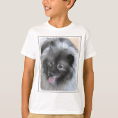 Keeshond Bailey Painting - Cute Original Dog Art T-shirt (Voorkant)
