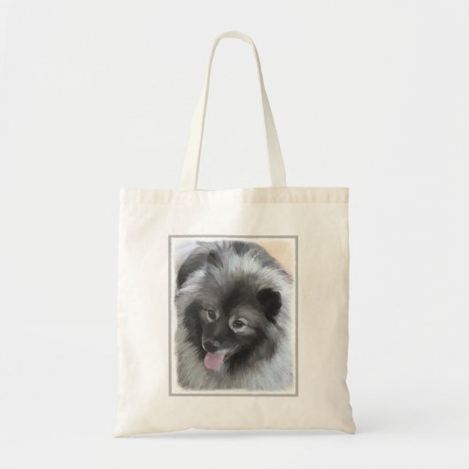 Keeshond Bailey Painting - Cute Original Dog Art Tote Bag (Voorkant)