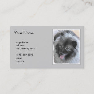 Keeshond Bailey Painting - Cute Original Dog Art Visitekaartje