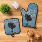 Keeshond Ballet Fotografeer Schattigee Originele H Ovenwant & Pannenlap Set (Top down)