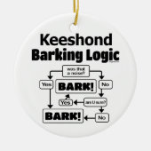 Keeshond Barking Logic Keramisch Ornament (Voorkant)