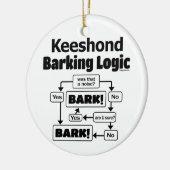 Keeshond Barking Logic Keramisch Ornament (Links)