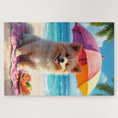 Keeshond Beach Relax Scene Legpuzzel (Horizontaal)