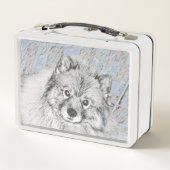 Keeshond Beth Painting - Cute Original Dog Art (Achterkant)