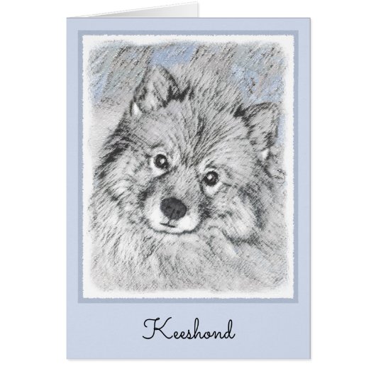 Keeshond Beth Painting - Cute Original Dog Art (Voorkant)