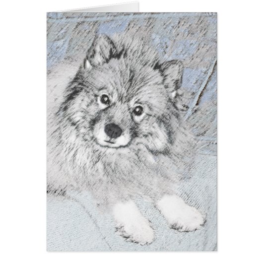 Keeshond Beth Painting - Cute Original Dog Art (Voorkant)