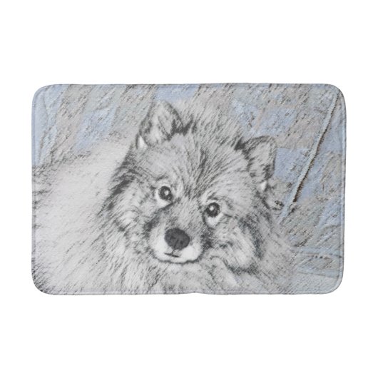 Keeshond Beth Painting - Cute Original Dog Art Badmat (Voorkant)