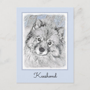 Keeshond Beth Painting - Cute Original Dog Art Briefkaart