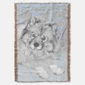 Keeshond Beth Painting - Cute Original Dog Art Deken (Voorkant Verticaal)