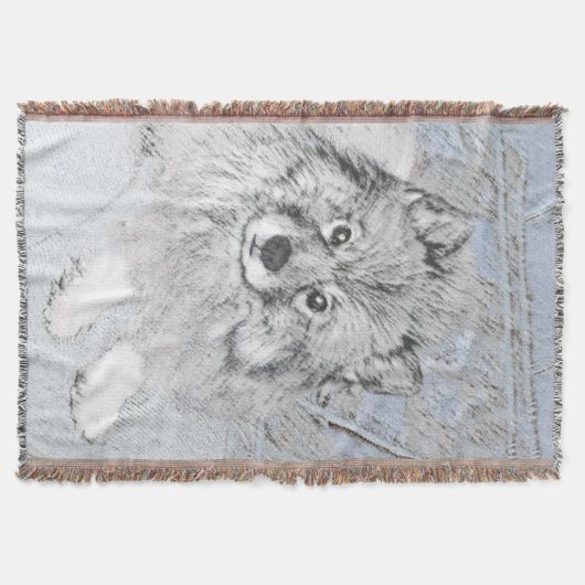 Keeshond Beth Painting - Cute Original Dog Art Deken (Voorkant)