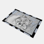 Keeshond Beth Painting - Cute Original Dog Art Deurmat (Schuin)