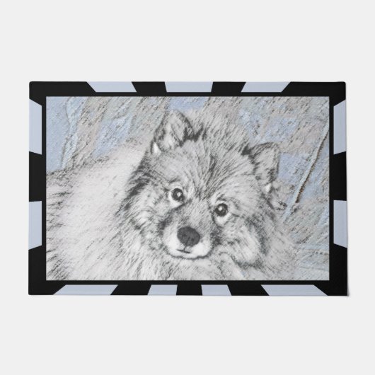 Keeshond Beth Painting - Cute Original Dog Art Deurmat (Voorkant)
