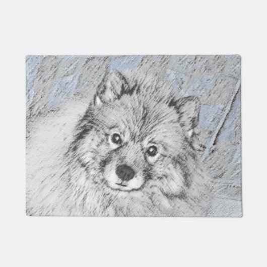 Keeshond Beth Painting - Cute Original Dog Art Deurmat (Voorkant)