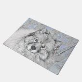 Keeshond Beth Painting - Cute Original Dog Art Deurmat (Schuin)