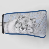 Keeshond Beth Painting - Cute Original Dog Art Golfheadcover (Voorkant)