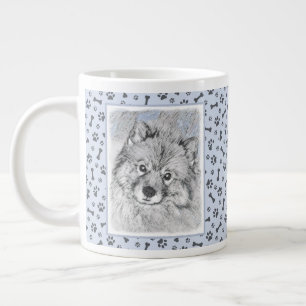 Keeshond Beth Painting - Cute Original Dog Art Grote Koffiekop