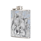 Keeshond Beth Painting - Cute Original Dog Art Heupfles (Links)